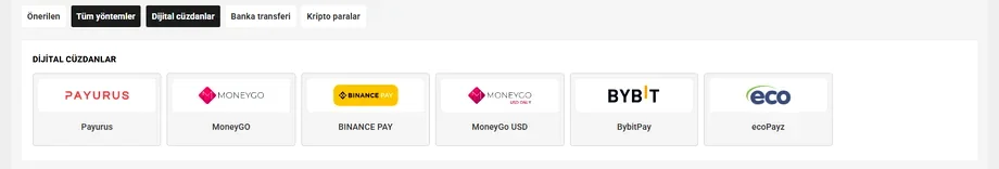 Melbet dijital cüzdan seçenekleri: Payurus, MoneyGO, Binance Pay, ecoPayz