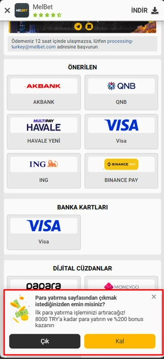 Melbet hoş geldin bonusu mobil ekran