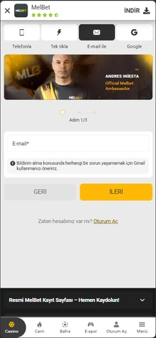 Telefon ile kayıt yöntemi ekran görüntüsü
